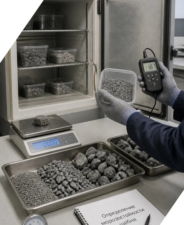 Определение морозостойкости щебня в Лангепасе от 3535 р. | ЭкспертизаРоссия